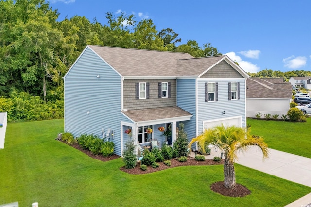 358 Spruce Pine Way, Conway, SC 29526 - view of front of home with a shingled roof, a garage, a front yard, and driveway