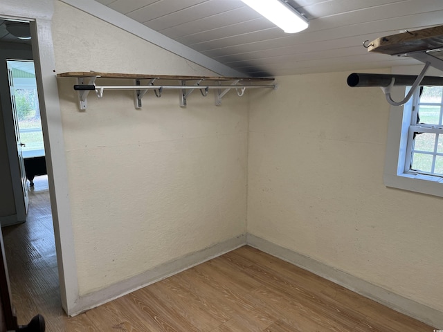 673 Brick Chimney Rd, Georgetown, SC 29440 - walk in closet with light wood-type flooring and lofted ceiling