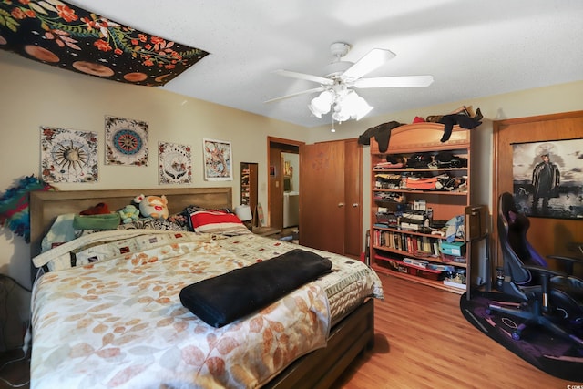 4233 Mica Ave, Little River, SC 29566 - bedroom with light wood-type flooring and ceiling fan