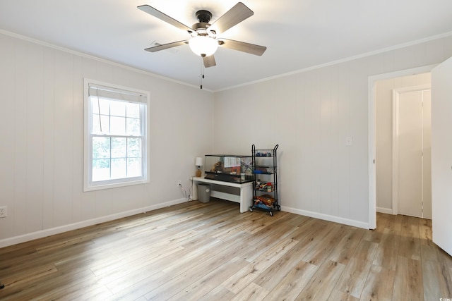 4233 Mica Ave, Little River, SC 29566 - unfurnished room with crown molding, wood finished floors, and a ceiling fan