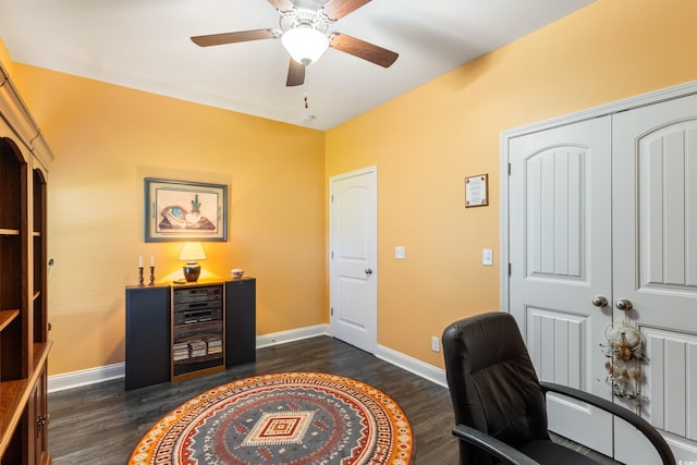 116 Olympus Ln, Conway, SC 29527 - office space featuring dark wood-style flooring and ceiling fan