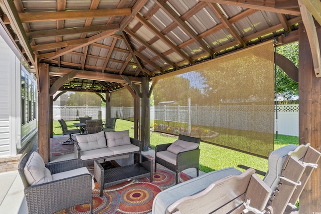 116 Olympus Ln, Conway, SC 29527 - fenced backyard featuring a gazebo, outdoor dining space, and an outdoor living space