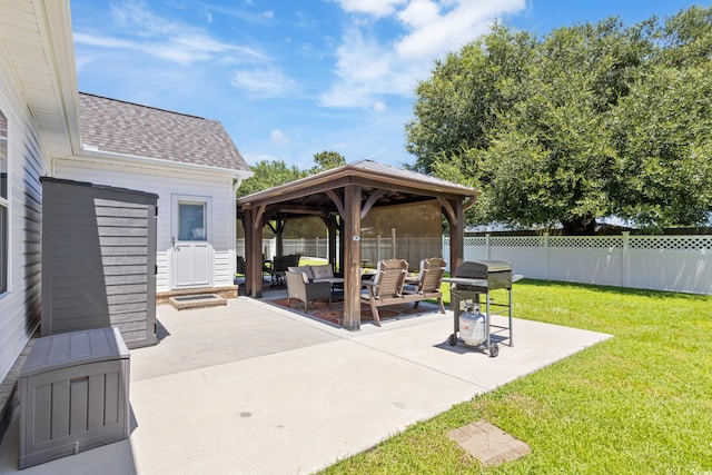116 Olympus Ln, Conway, SC 29527 - view of patio / terrace featuring a gazebo, an outdoor living space, and grilling area