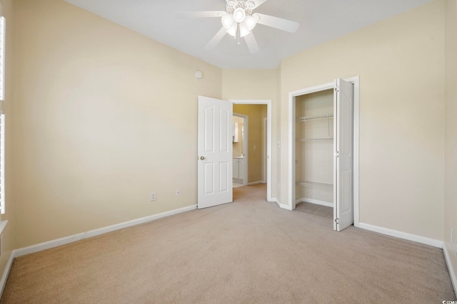 3484 Trailside Dr, Little River, SC 29566 - unfurnished bedroom with light carpet, a closet, and ceiling fan