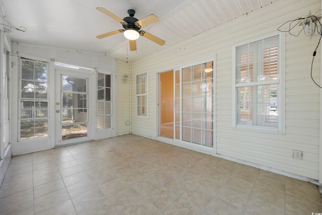 3484 Trailside Dr, Little River, SC 29566 - unfurnished sunroom featuring ceiling fan