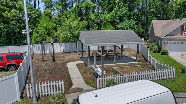 3484 Trailside Dr, Little River, SC 29566 - fenced backyard featuring a patio and view of wooded area