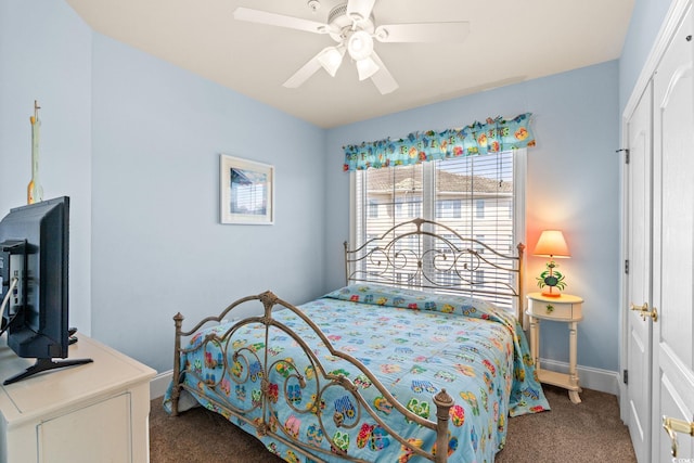 2180 Waterview Dr Unit 332, North Myrtle Beach, SC 29582 - carpeted bedroom featuring ceiling fan and baseboards