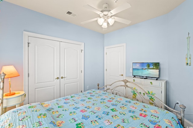 2180 Waterview Dr Unit 332, North Myrtle Beach, SC 29582 - bedroom with a closet and a ceiling fan