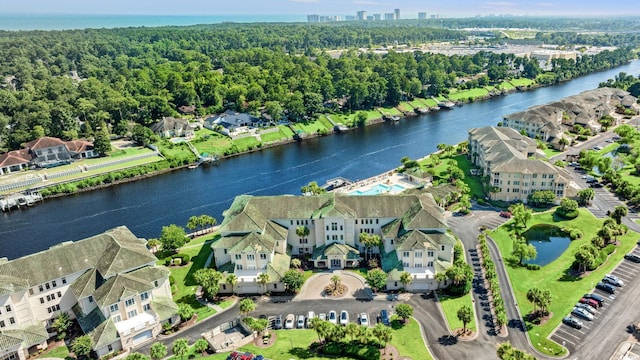 2180 Waterview Dr Unit 332, North Myrtle Beach, SC 29582 - aerial view of property and surrounding area featuring a nearby body of water and nearby suburban area