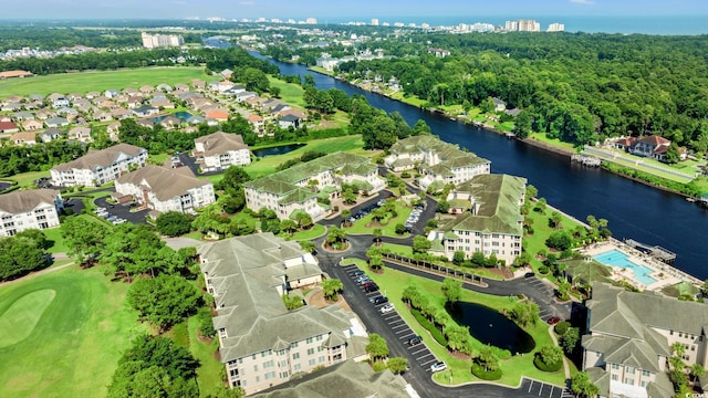 2180 Waterview Dr Unit 332, North Myrtle Beach, SC 29582 - aerial view of property and surrounding area featuring a nearby body of water and nearby suburban area