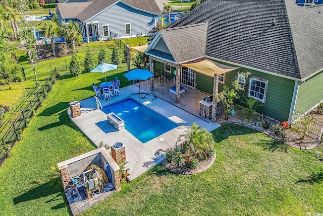 405 Palo Verde Dr, Myrtle Beach, SC 29579 - view of pool with a patio and a fenced backyard