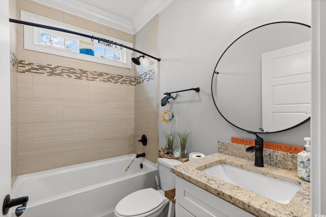 405 Palo Verde Dr, Myrtle Beach, SC 29579 - bathroom featuring vanity, shower / bathtub combination, and crown molding
