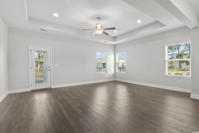 225 Astoria Park Loop, Conway, SC 29526 - empty room with a raised ceiling, a ceiling fan, plenty of natural light, and recessed lighting