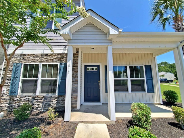 1017 Dinger Dr Unit 1017, Myrtle Beach, SC 29588 - entrance to property with stone siding and covered porch