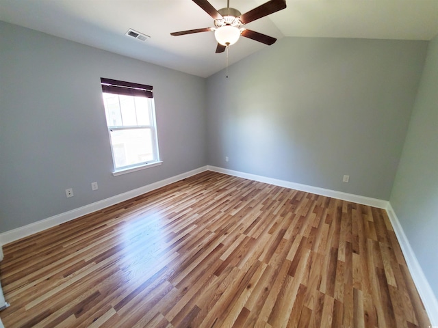 1017 Dinger Dr Unit 1017, Myrtle Beach, SC 29588 - unfurnished room with ceiling fan, wood finished floors, and vaulted ceiling