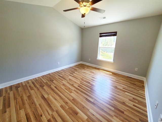 1017 Dinger Dr Unit 1017, Myrtle Beach, SC 29588 - unfurnished room with light wood finished floors, vaulted ceiling, and ceiling fan