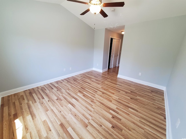 1017 Dinger Dr Unit 1017, Myrtle Beach, SC 29588 - unfurnished room with light wood finished floors, ceiling fan, and vaulted ceiling