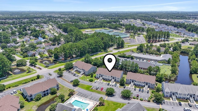 105 Ashley Park Dr Unit 2B, Myrtle Beach, SC 29579 - aerial view of a pool area and a large body of water