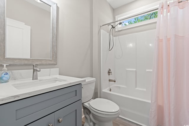 7405 Louisville Rd, Aynor, SC 29511 - full bath featuring vanity, shower / bath combo with shower curtain, and wood finished floors