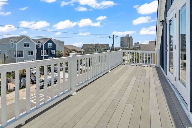 1514-B S Ocean Blvd, Surfside Beach, SC 29575 - wooden terrace with a residential view