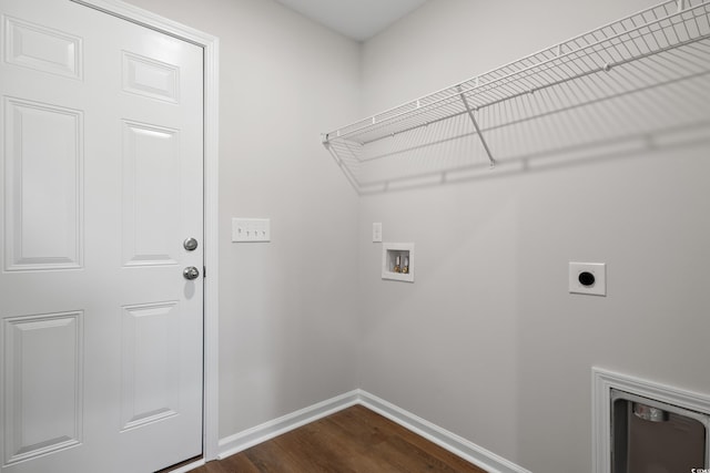 133 Cooper Ln, Georgetown, SC 29440 - laundry room featuring washer hookup, dark wood finished floors, and electric dryer hookup