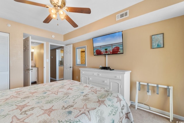 3217 S Ocean Blvd Unit 305, North Myrtle Beach, SC 29582 - bedroom with carpet and ceiling fan