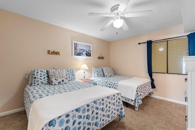 3217 S Ocean Blvd Unit 305, North Myrtle Beach, SC 29582 - bedroom featuring carpet and a ceiling fan