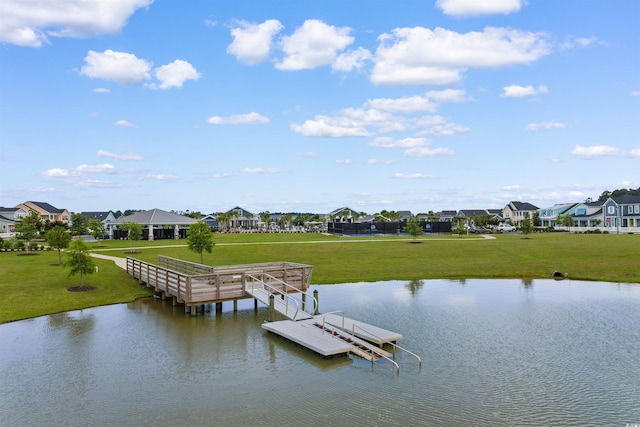 3382 Eversheen Dr, Little River, SC 29566 - dock area with a residential view, a water view, and a yard
