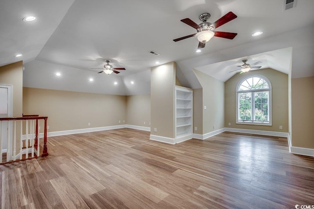 3535 Golf Ave, Little River, SC 29566 - spare room with lofted ceiling, light wood finished floors, and ceiling fan