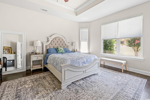756 Culbertson Ave, Myrtle Beach, SC 29577 - bedroom featuring wood finished floors, a raised ceiling, and ornamental molding