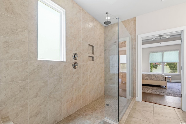 756 Culbertson Ave, Myrtle Beach, SC 29577 - ensuite bathroom featuring a walk in shower, healthy amount of natural light, and tile patterned flooring