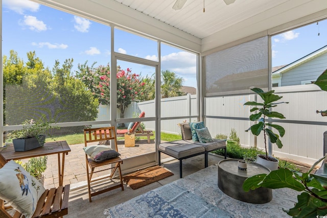 756 Culbertson Ave, Myrtle Beach, SC 29577 - sunroom / solarium featuring a ceiling fan