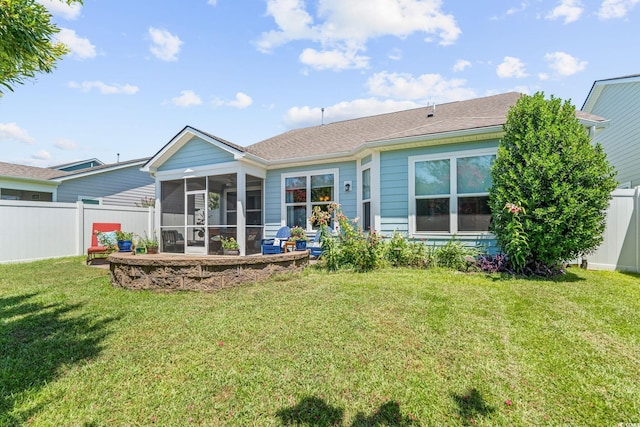 756 Culbertson Ave, Myrtle Beach, SC 29577 - back of house featuring a sunroom and a fenced backyard
