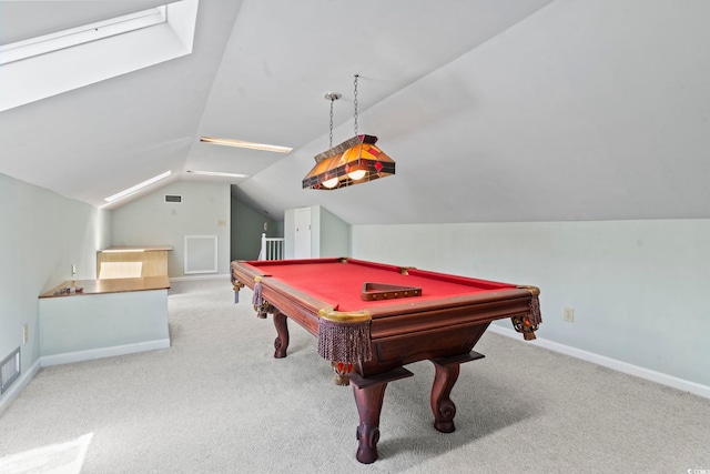 218 Lander Dr, Conway, SC 29526 - playroom featuring carpet floors, lofted ceiling, and pool table