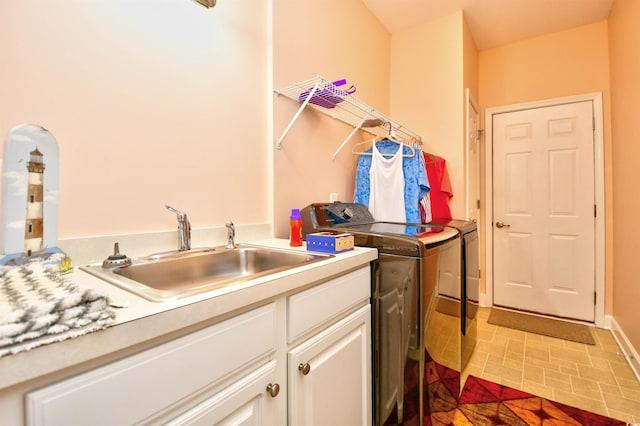 434 Deerfield Links Dr, Surfside Beach, SC 29575 - laundry room featuring washing machine and clothes dryer and cabinet space
