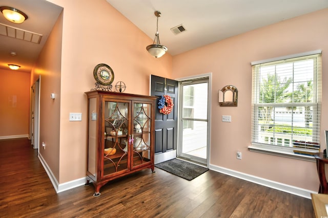 434 Deerfield Links Dr, Surfside Beach, SC 29575 - entrance foyer featuring wood finished floors, healthy amount of natural light, and vaulted ceiling