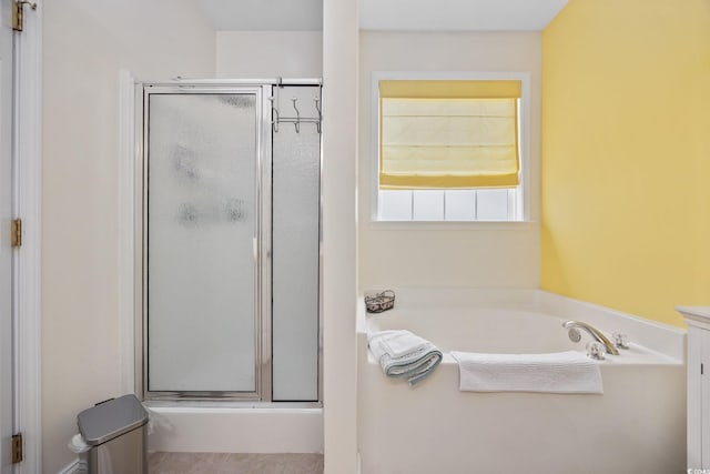 371 Sea Turtle Dr, Myrtle Beach, SC 29588 - bathroom featuring a shower stall and a garden tub