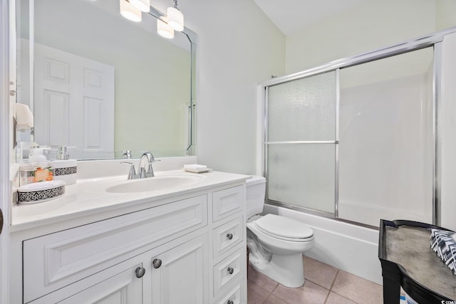 371 Sea Turtle Dr, Myrtle Beach, SC 29588 - bathroom featuring tile patterned floors, vanity, and shower / bath combination with glass door