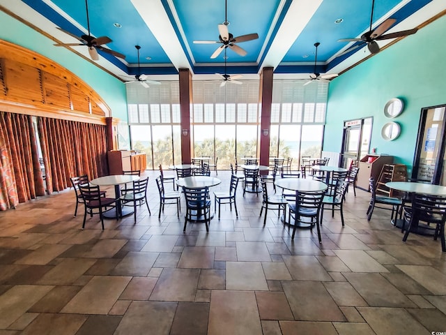 6804 N Ocean Blvd Unit 1621, Myrtle Beach, SC 29572 - view of patio / terrace with a ceiling fan and outdoor dining space