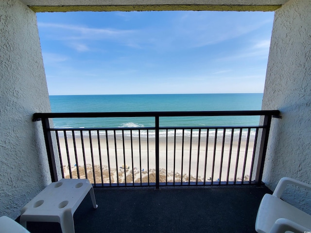 6804 N Ocean Blvd Unit 1621, Myrtle Beach, SC 29572 - balcony featuring view of water and beach