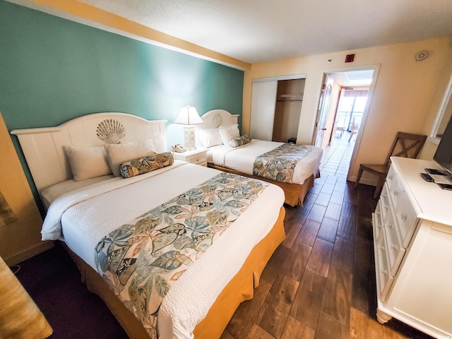 6804 N Ocean Blvd Unit 1621, Myrtle Beach, SC 29572 - bedroom with dark wood-type flooring and a closet