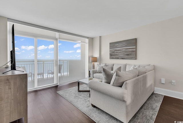 2701 S Ocean Blvd Unit 705, North Myrtle Beach, SC 29582 - living area with dark wood-style floors and plenty of natural light