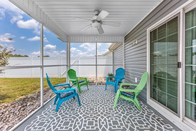 308 Millbrook Cir, Aynor, SC 29544 - sunroom featuring ceiling fan