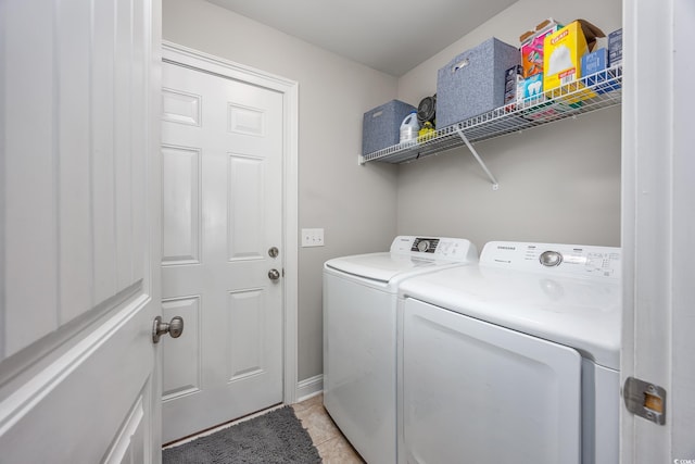 308 Millbrook Cir, Aynor, SC 29544 - laundry room featuring separate washer and dryer and light tile patterned flooring