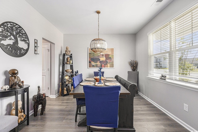 312 Cattle Drive Cir, Myrtle Beach, SC 29588 - dining space featuring a chandelier and dark wood-type flooring