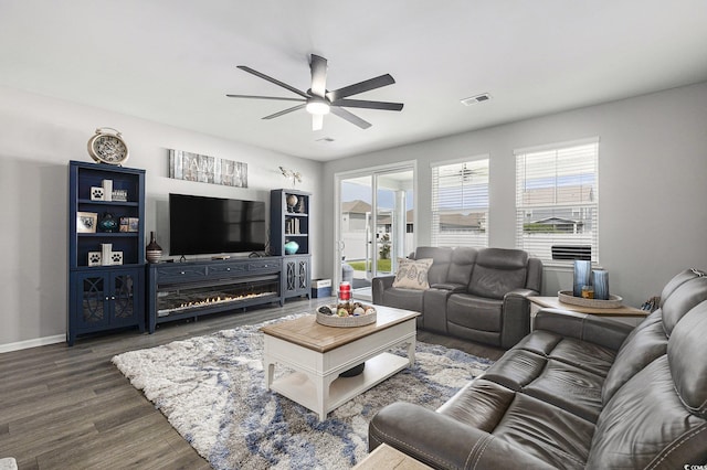 312 Cattle Drive Cir, Myrtle Beach, SC 29588 - living room with ceiling fan and wood finished floors