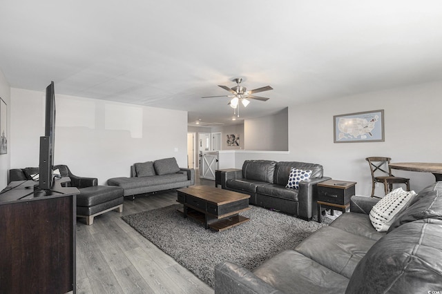 312 Cattle Drive Cir, Myrtle Beach, SC 29588 - living room featuring light wood-type flooring and ceiling fan