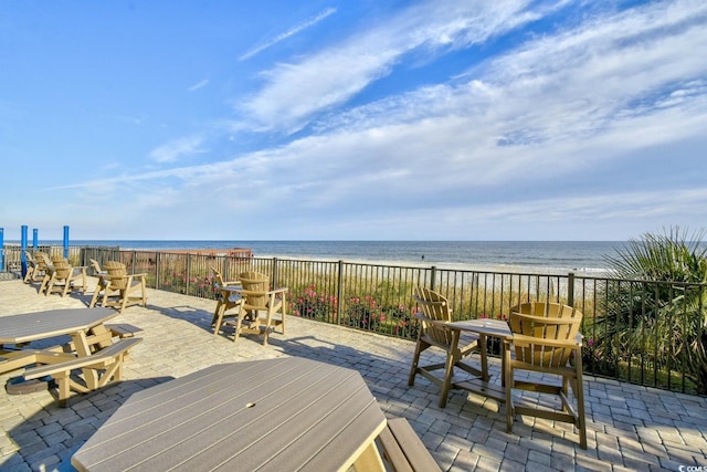 2001 S Ocean Blvd Unit 203, Myrtle Beach, SC 29577 - view of patio / terrace with view of water and beach