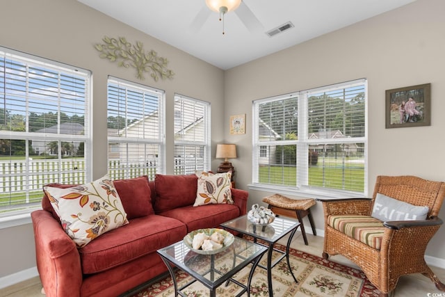 569 Ramblewood Cir, Little River, SC 29566 - living room with baseboards and ceiling fan