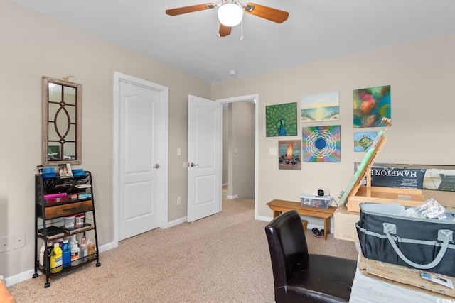 569 Ramblewood Cir, Little River, SC 29566 - carpeted office space featuring a ceiling fan and baseboards